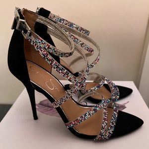 Jessica Simpson Multicolor Rhinestone Heels